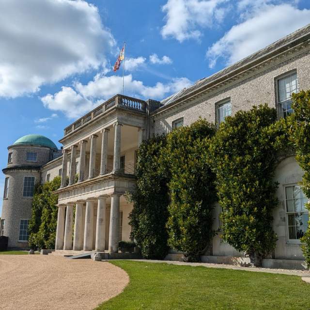 A front view of Goodwood House