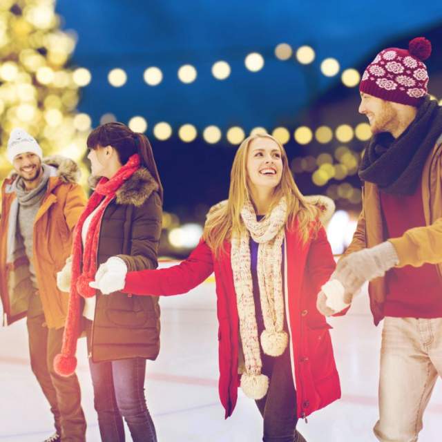 People skating on an ice rink