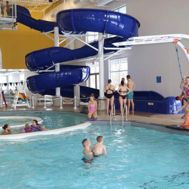 aquatic center pool slide