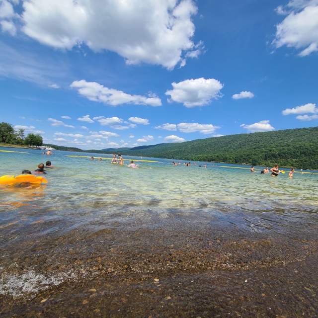 Swimming at Seven Points Beach