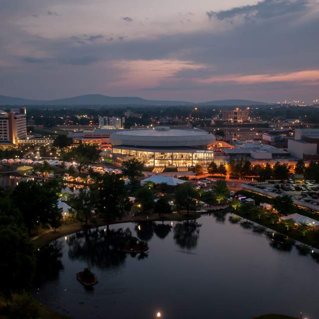 Aerial View Of Von Braun Center In Huntsville, AL
