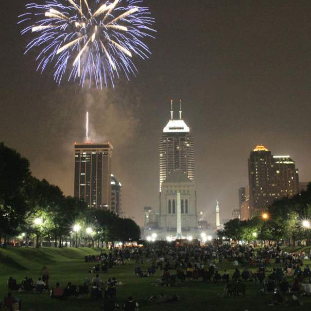 American Legion Mall is a favorite gather sport to view downtown fireworks
