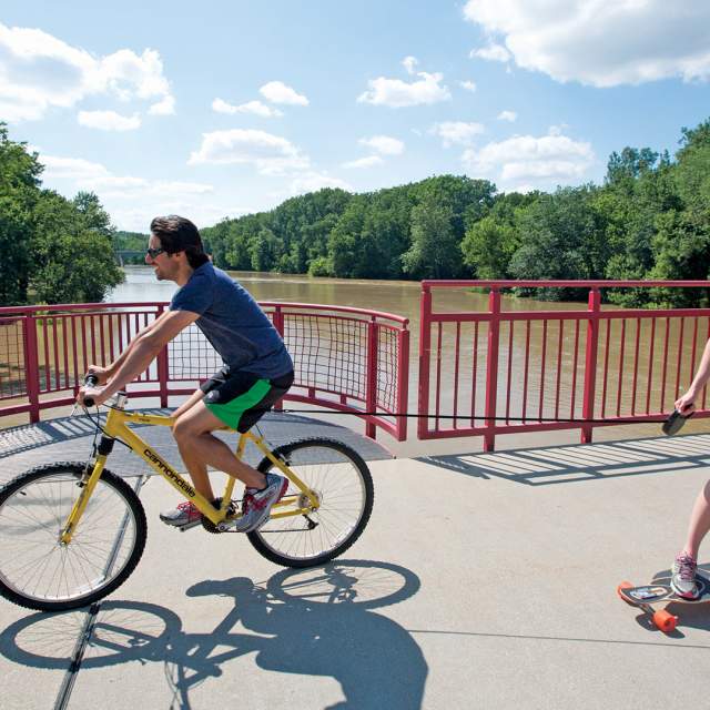 The Monon Trail is Indy's original greenway and a favorite for running and biking