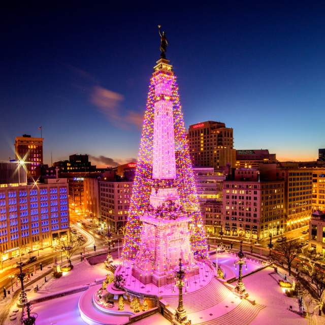 The holidays are bright during Circle of Lights on Monument Circle