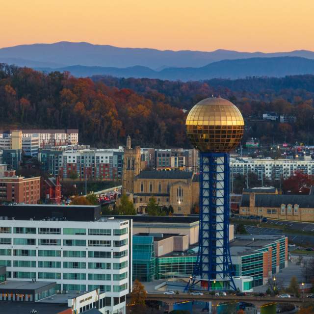 Knoxville Fall Sunsphere Skyline