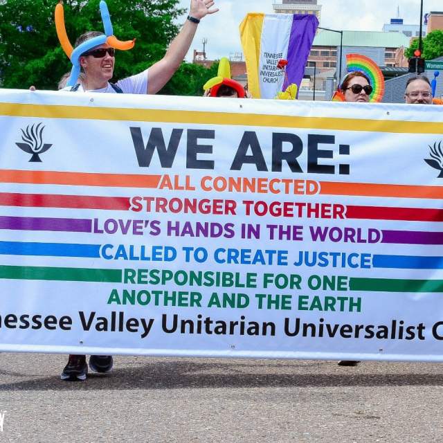 Pride Banner for the TVUUC courtesy of Taryn Ferro