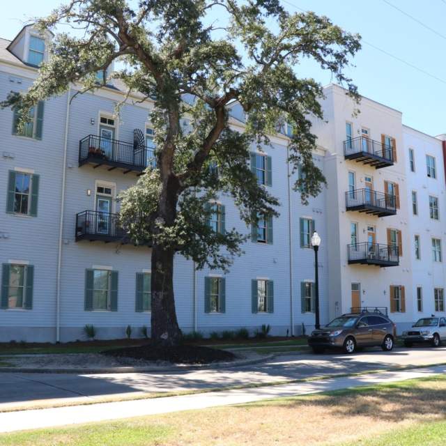 mid city housing; colorful apartments and townhomes