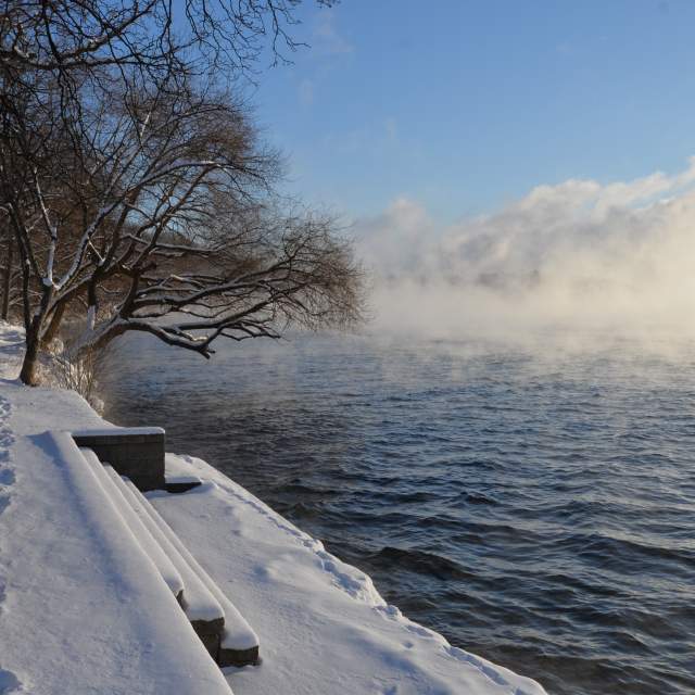 Geneva Lake Shore Path in Winter