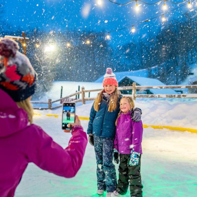 Family ice skating at Grand Geneva