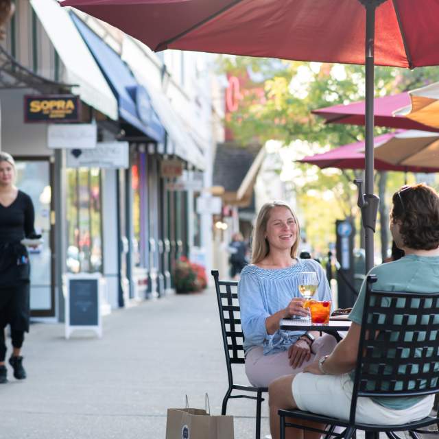 Dining outside at Sopra Bistro