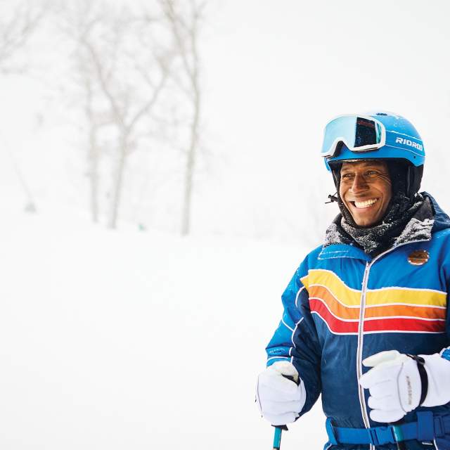 Donald Driver on the ski hill at Grand Geneva Resort.