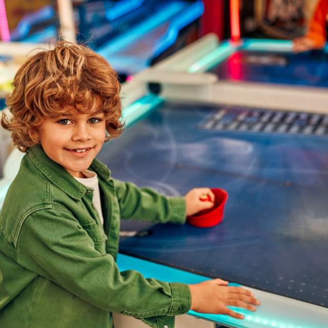 A kid at a carnival