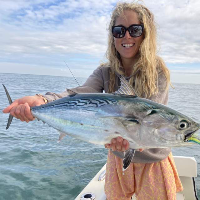 woman with fish