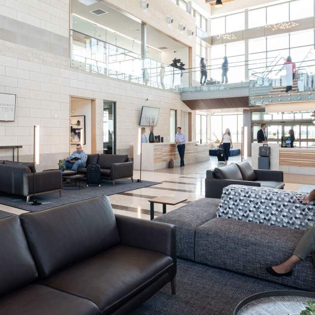 Inside the McKinney National Airport terminal