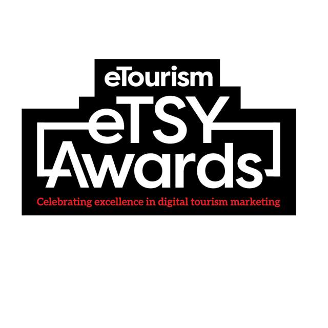eTourism eTSY Awards logo on a black background with large white text reading ‘eTSY Awards’ and smaller text ‘eTourism’ above, plus a red tagline below that reads ‘Celebrating excellence in digital tourism marketing'.