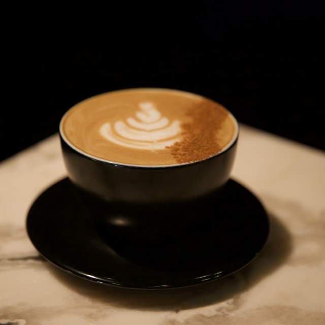 Mug of coffee sitting on counter