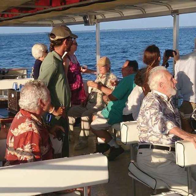 group of people on a tour boat