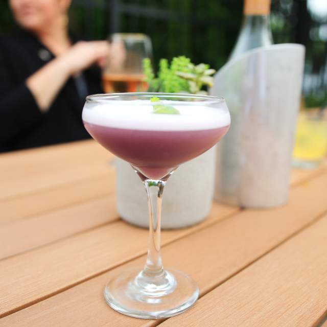 cocktail with mint garnish