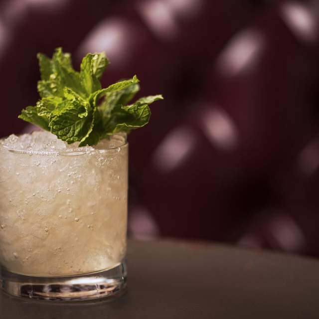 cocktail with mint garnish