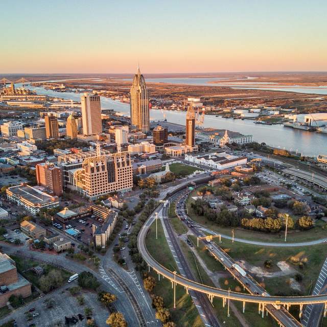 Aerial View of Mobile, AL