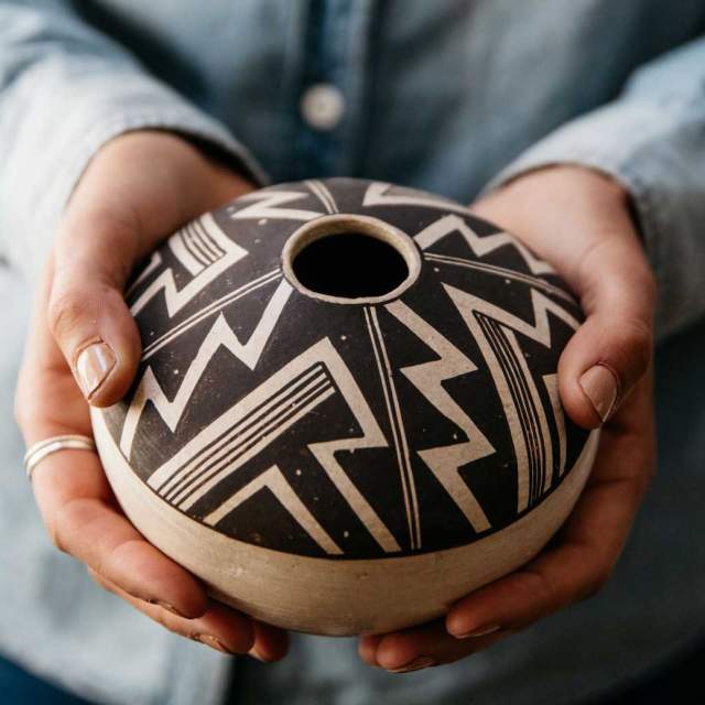 A piece of traditional native pottery