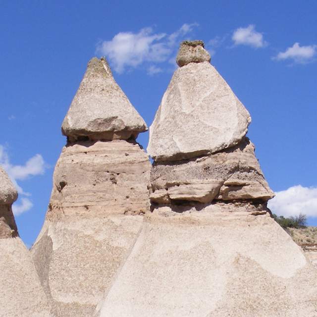 An image of the unique structures at Kasha-Katuwe Tent Rocks National Monument in New Mexico.