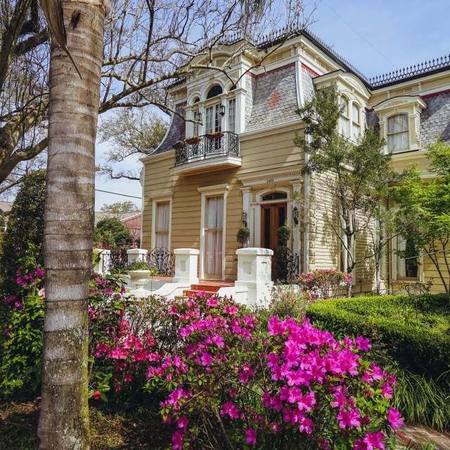 Esplanade Ave & North Dorgenois - Springtime Architecture - Azaleas