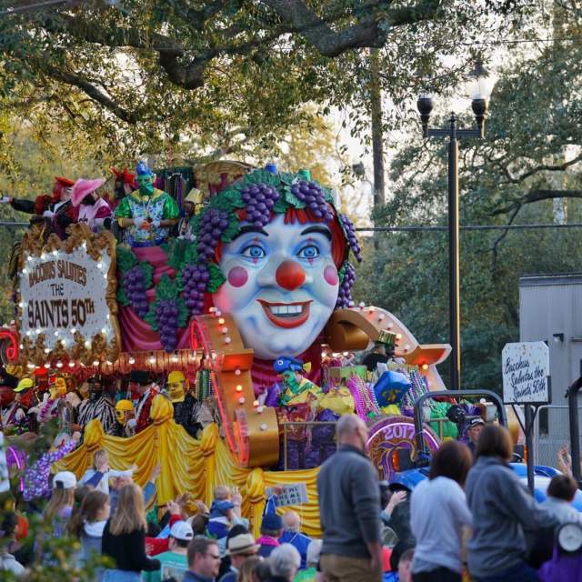 Krewe of Bacchus float rolls down St. Charles Avenue