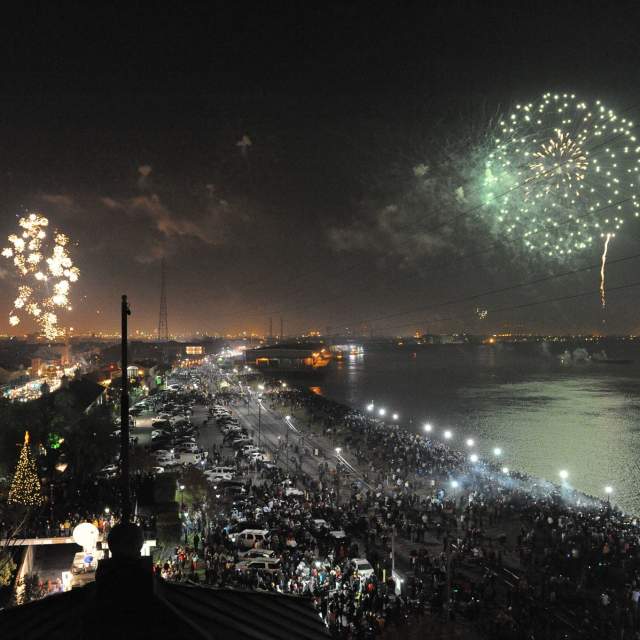Fireworks on the river