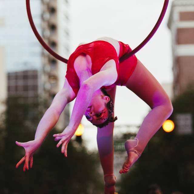 Orlando Aerial Arts performance at IMMERSE event in downtown Orlando., Creative City Project