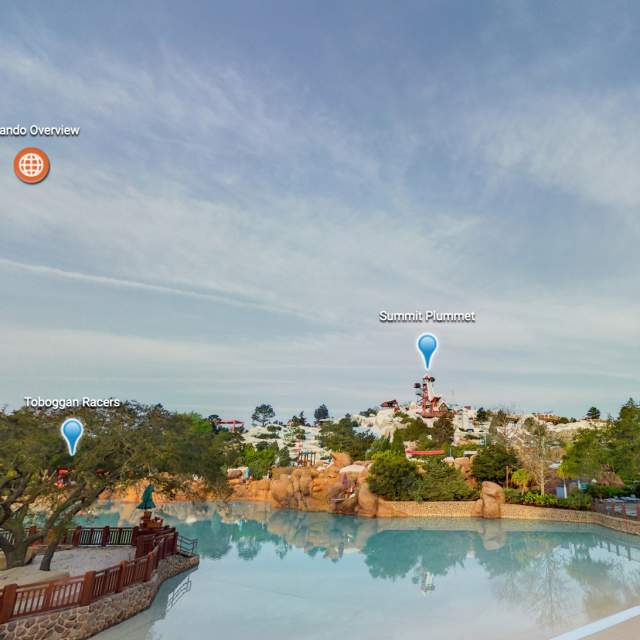 Virtual tour image of Walt Disney World Resort (Blizzard Beach) for Visit Orlando website. Created in house, full usage rights.