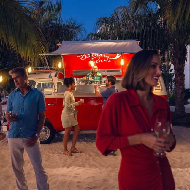 People at beach bar at Evermore Orlando Resort