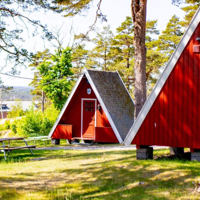 Bilde av hyttene på Fredriksten camping