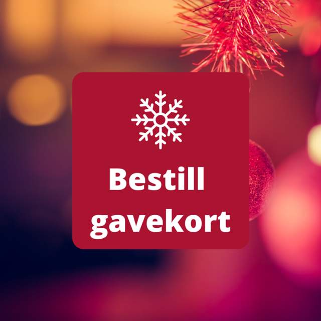 Ett gavekort med påskriften Bestill gavekort