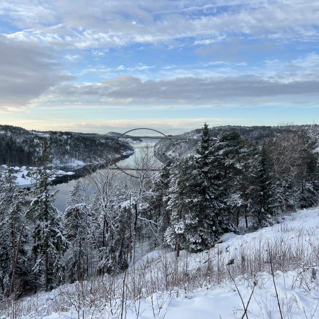 Vinterbilde fra svinesundsbroene