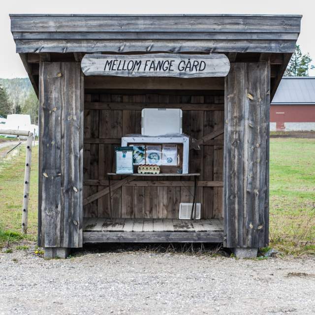 Melkerampe med utsalg av lokale varer