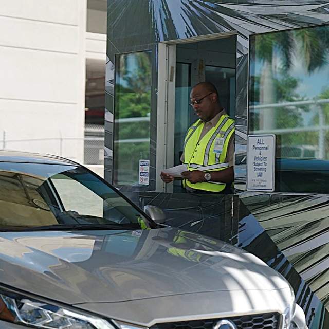Port Security Guard at Checkpoint