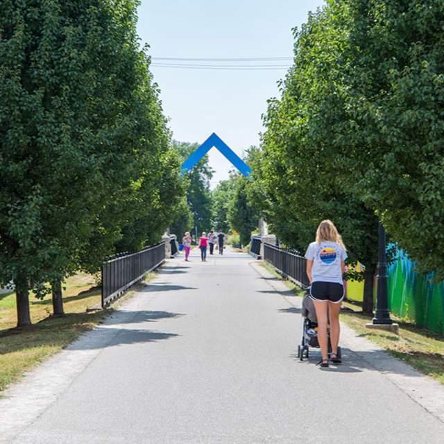 Woman with a stroller