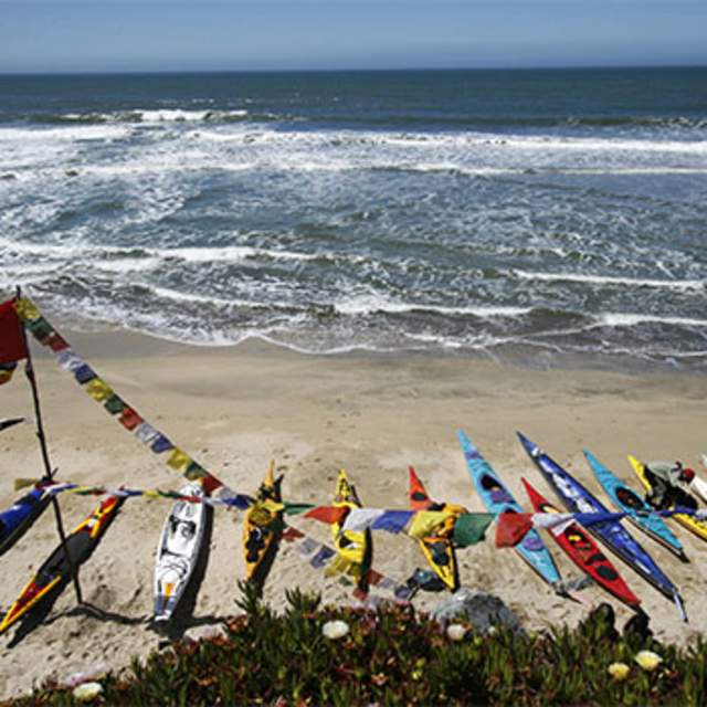Kayaks at Half Moon Bay