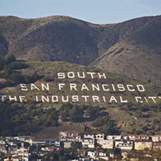 South San Francisco Sign Hill with lettering that says South San Francisco The Industrial City