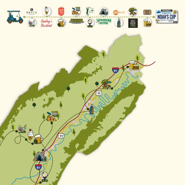 Noah Shenandoah Map with Timeline