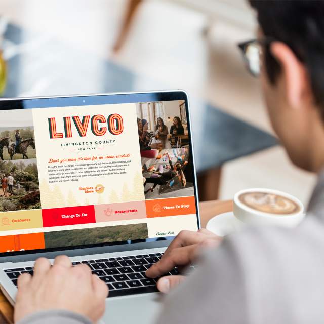 Man viewing the LIVCO website on his laptop