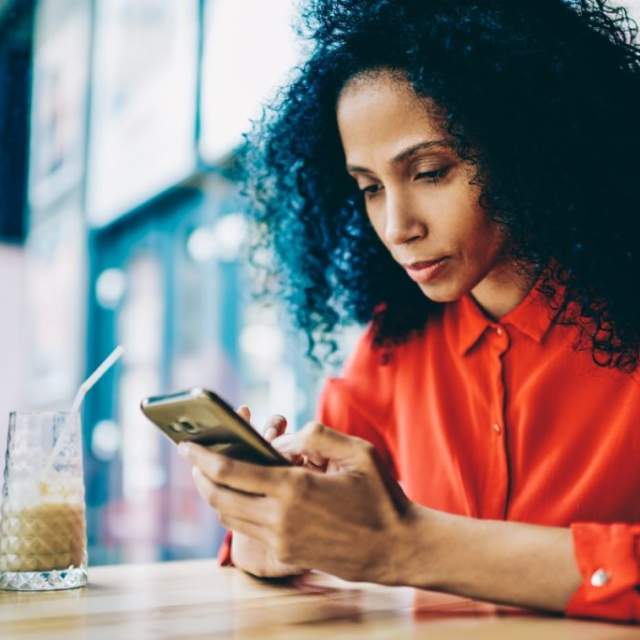 Woman using phone