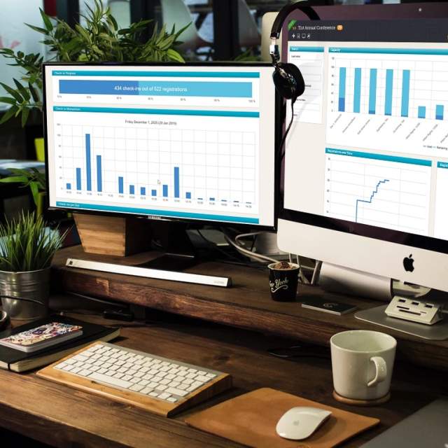 monitors on desk