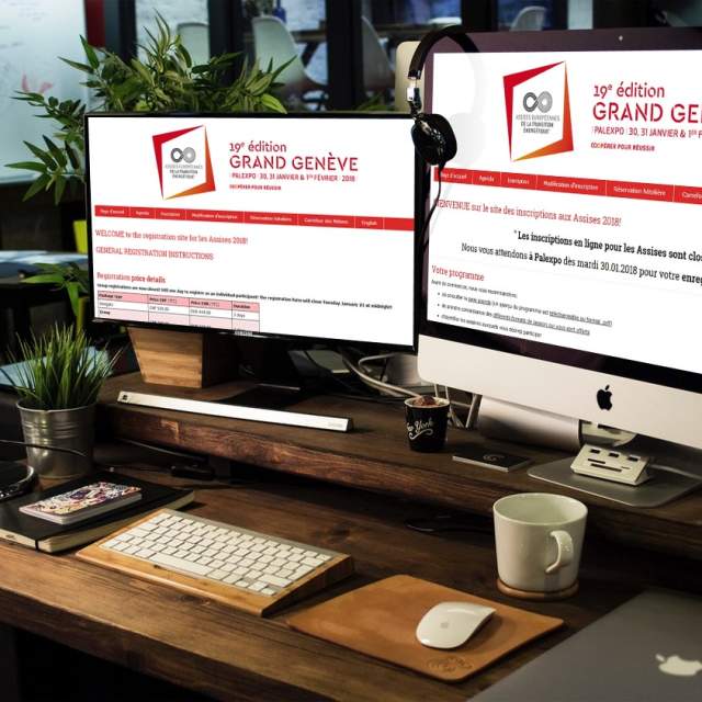 monitors on desk