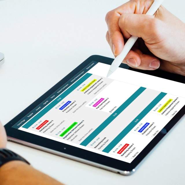 person using tablet