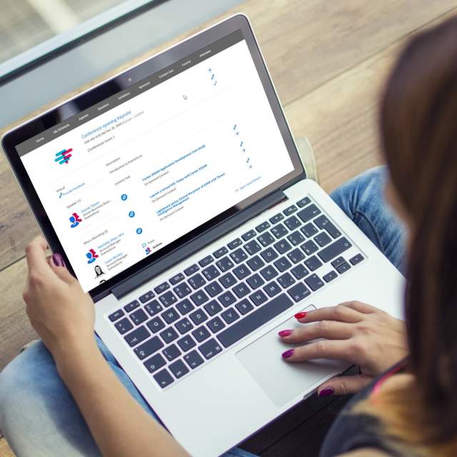person using laptop
