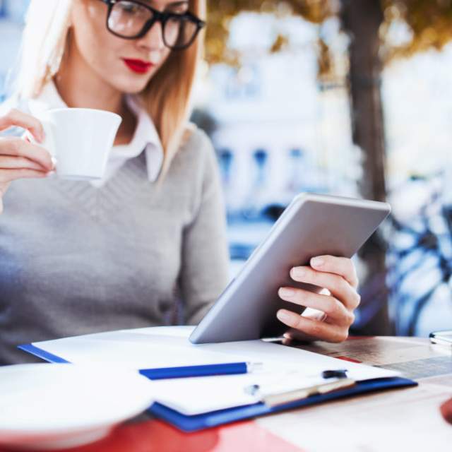 woman with coffee