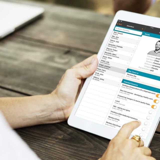 person using tablet