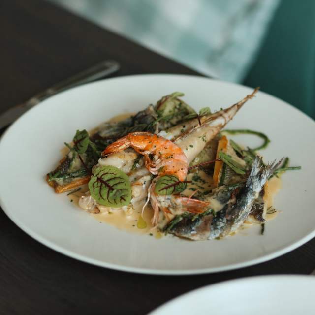 Seafood melody pasta dish at Figurati